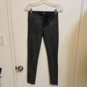 Hudson Olive Snake Print Skinny Pants